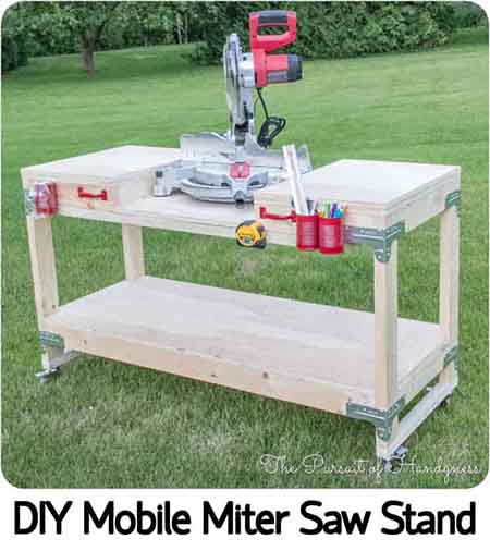 DIY Mobile Miter Saw Stand - Lil Moo Creations