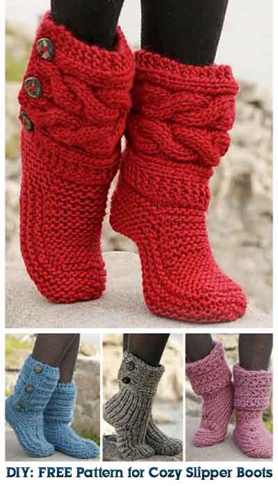 DIY: FREE Pattern for Cozy Slipper Boots - Lil Moo Creations