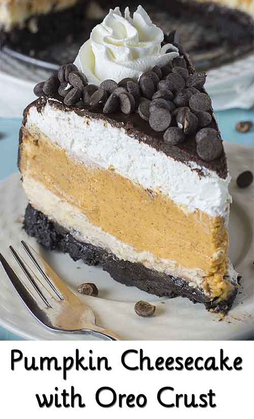 Pumpkin Cheesecake with Oreo Crust