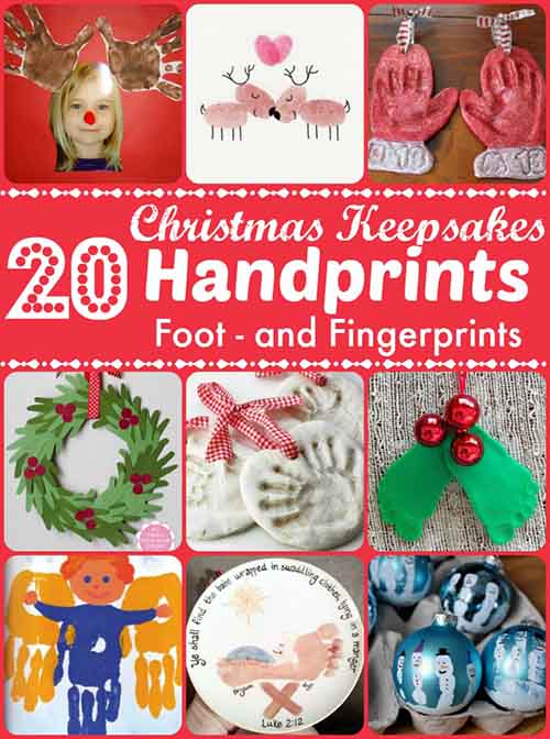 Christmas Handprint &amp; Footprint Crafts (Keepsakes)