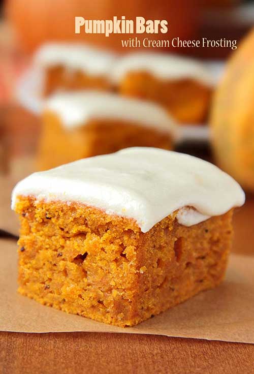 Pumpkin Bars with Cream Cheese Frosting